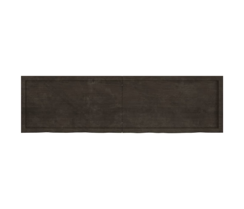 Estante pared madera roble tratada marrón oscuro 180x50x(2-6)cm