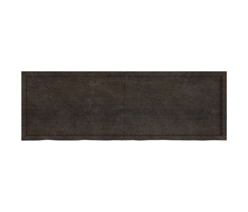 Estante pared madera roble tratada marrón oscuro 180x60x(2-4)cm