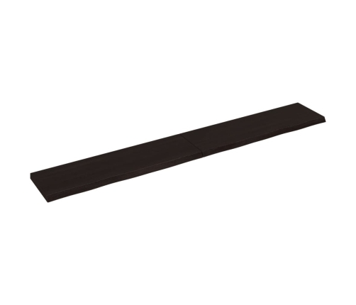 vidaXL Estante pared madera roble tratada marrón oscuro 200x30x(2-4)cm