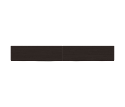 vidaXL Estante pared madera roble tratada marrón oscuro 200x30x(2-4)cm