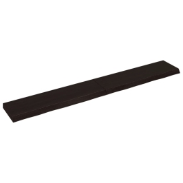 Estante pared madera roble tratada marrón oscuro 200x30x(2-6)cm