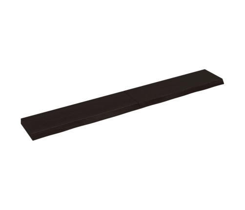 Estante pared madera roble tratada marrón oscuro 200x30x(2-6)cm