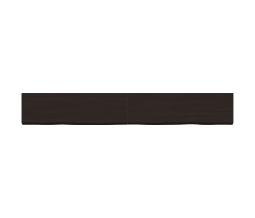 Estante pared madera roble tratada marrón oscuro 200x30x(2-6)cm