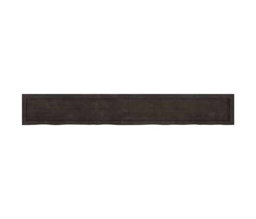 Estante pared madera roble tratada marrón oscuro 200x30x(2-6)cm