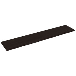 Estante pared madera roble tratada marrón oscuro 200x40x(2-4)cm