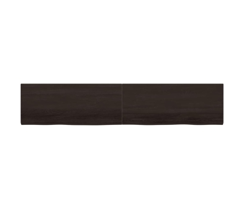 Estante pared madera roble tratada marrón oscuro 200x40x(2-4)cm