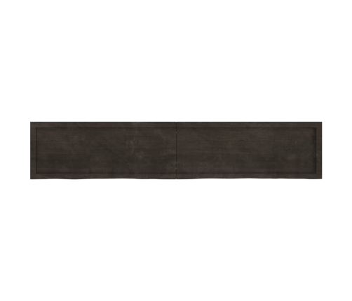 Estante pared madera roble tratada marrón oscuro 200x40x(2-4)cm