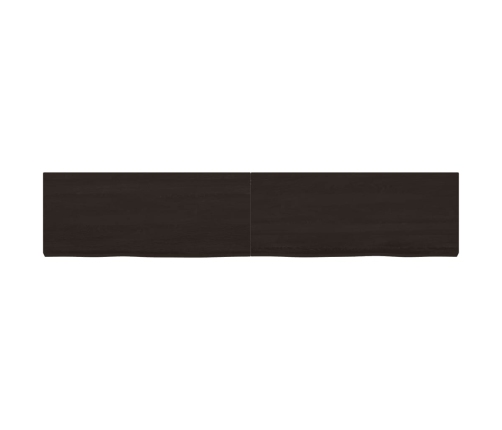 Estante pared madera roble tratada marrón oscuro 200x40x(2-6)cm