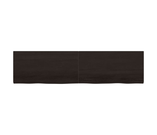 Estante pared madera roble tratada marrón oscuro 200x50x(2-4)cm