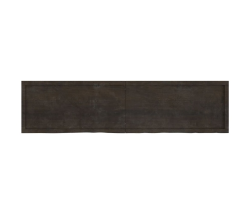 Estante pared madera roble tratada marrón oscuro 200x50x(2-4)cm