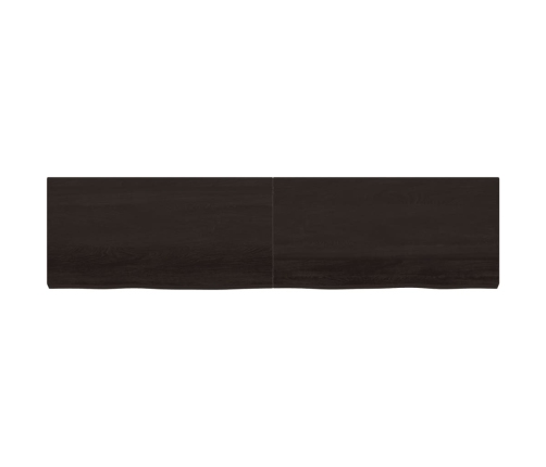 Estante pared madera roble tratada marrón oscuro 200x50x(2-6)cm