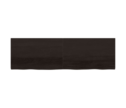 Estante pared madera roble tratada marrón oscuro 200x60x(2-4)cm