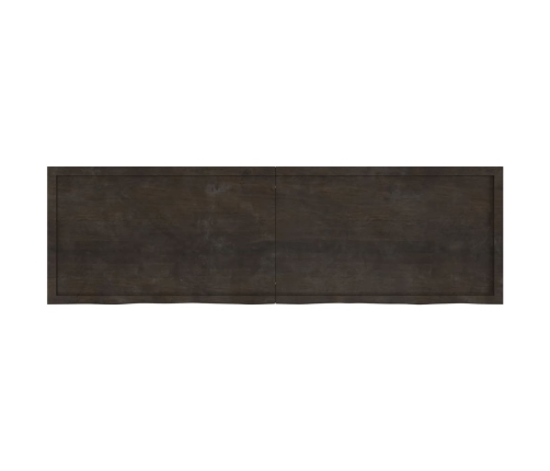 Estante pared madera roble tratada marrón oscuro 200x60x(2-4)cm