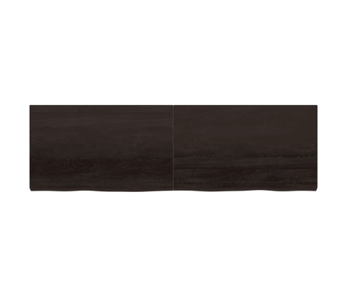 Estante pared madera roble tratada marrón oscuro 200x60x(2-6)cm