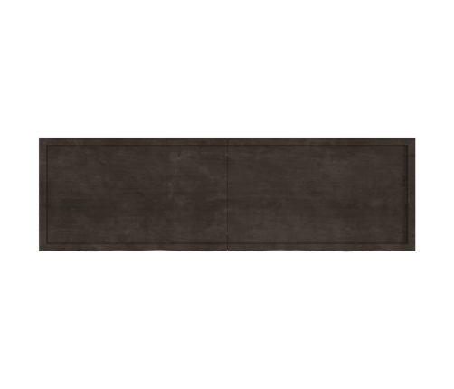 Estante pared madera roble tratada marrón oscuro 200x60x(2-6)cm