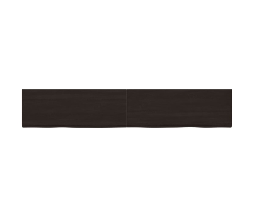 vidaXL Estante pared madera roble tratada marrón oscuro 220x40x(2-4)cm