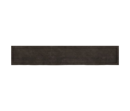 vidaXL Estante pared madera roble tratada marrón oscuro 220x40x(2-4)cm