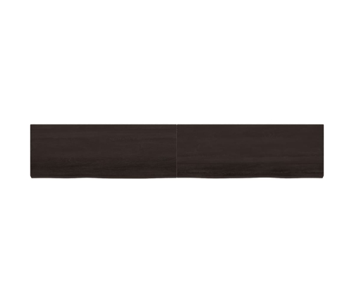 Estante pared madera roble tratada marrón oscuro 220x40x(2-6)cm