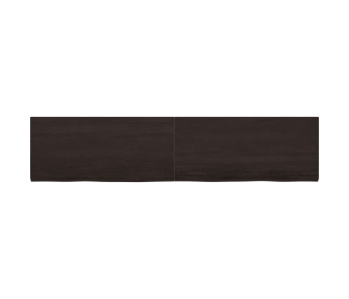 Estante pared madera roble tratada marrón oscuro 220x50x(2-4)cm