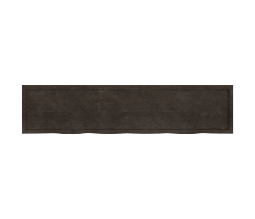 Estante pared madera roble tratada marrón oscuro 220x50x(2-4)cm