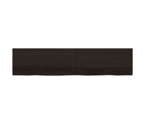 Estante pared madera roble tratada marrón oscuro 220x50x(2-6)cm