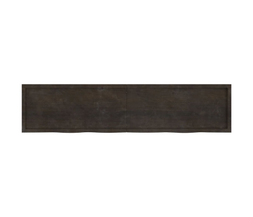 Estante pared madera roble tratada marrón oscuro 220x50x(2-6)cm