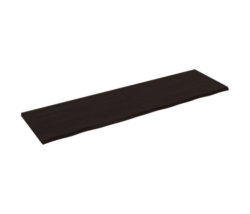 vidaXL Estante pared madera roble tratada marrón oscuro 220x60x(2-4)cm