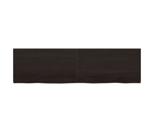 vidaXL Estante pared madera roble tratada marrón oscuro 220x60x(2-4)cm