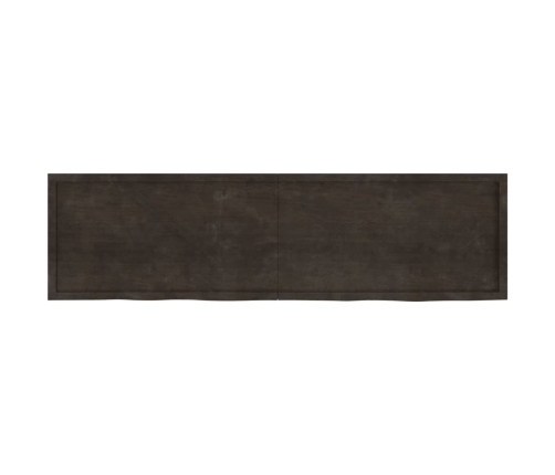 vidaXL Estante pared madera roble tratada marrón oscuro 220x60x(2-4)cm