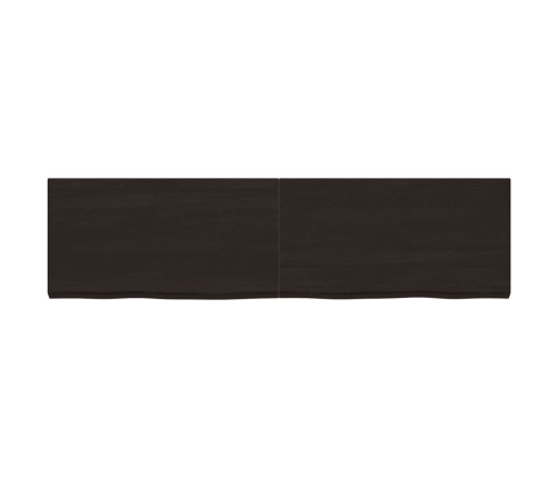 Estante pared madera roble tratada marrón oscuro 220x60x(2-6)cm