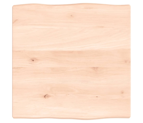 Tablero de mesa madera maciza roble borde natural 40x40x2 cm