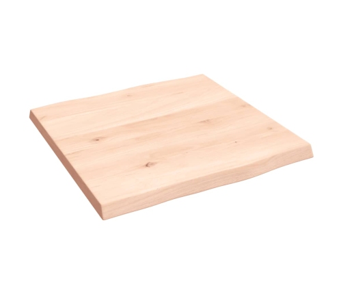 Tablero de mesa madera maciza roble borde natural 40x40x2 cm