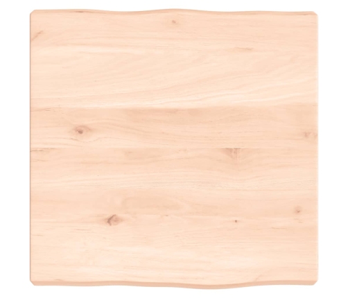 Tablero de mesa madera maciza borde natural 40x40x(2-4) cm