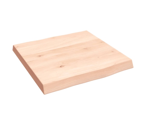 Tablero de mesa madera maciza borde natural 40x40x(2-4) cm