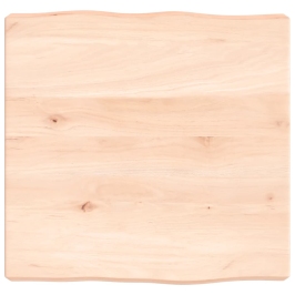 Tablero de mesa madera maciza borde natural 40x40x(2-6) cm