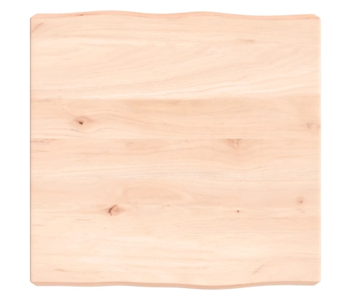 Tablero de mesa madera maciza borde natural 40x40x(2-6) cm