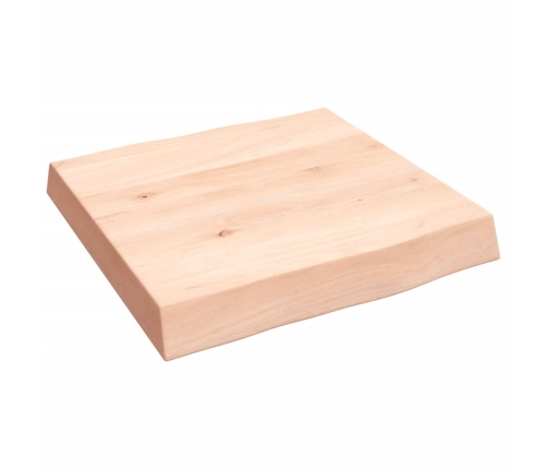 Tablero de mesa madera maciza borde natural 40x40x(2-6) cm