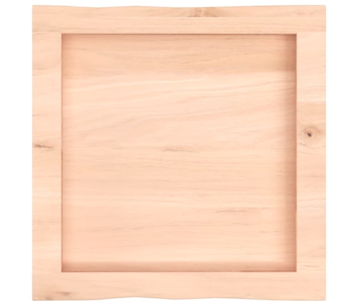 Tablero de mesa madera maciza borde natural 40x40x(2-6) cm