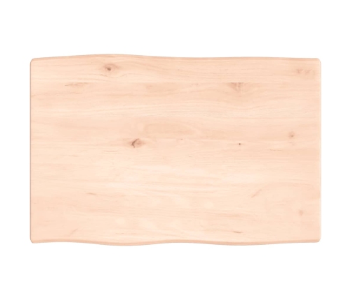 Tablero de mesa madera maciza roble borde natural 60x40x2 cm