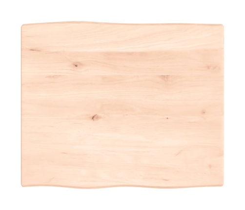 Tablero de mesa madera maciza roble borde natural 60x50x2 cm