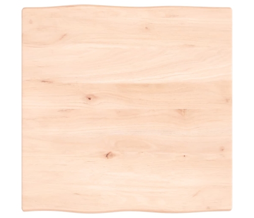 Tablero de mesa madera maciza roble borde natural 60x60x2 cm