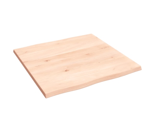 Tablero de mesa madera maciza roble borde natural 60x60x2 cm