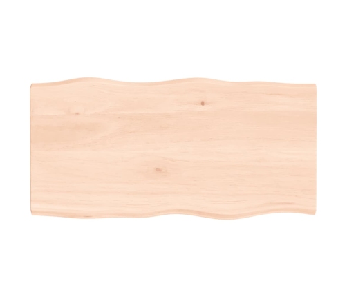 Tablero de mesa madera maciza roble borde natural 80x40x2 cm