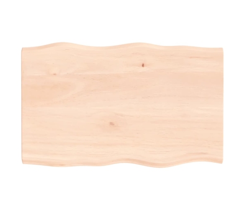 Tablero de mesa madera maciza roble borde natural 80x50x2 cm