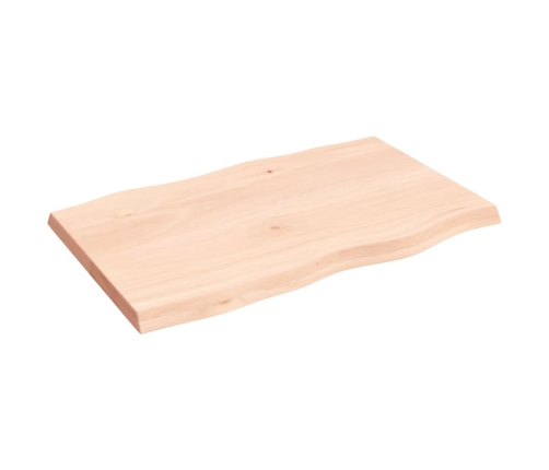 Tablero de mesa madera maciza borde natural 80x50x(2-4) cm