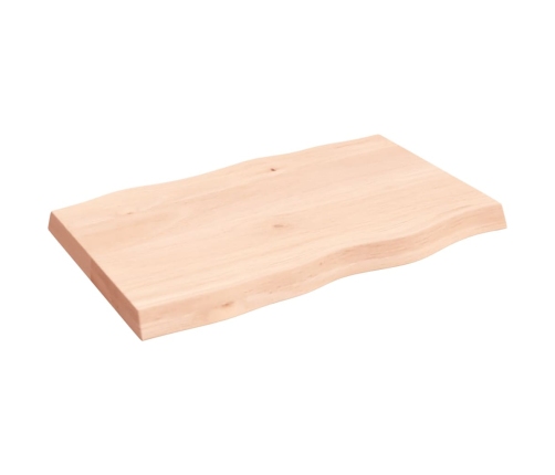 Tablero de mesa madera maciza borde natural 80x50x(2-6) cm