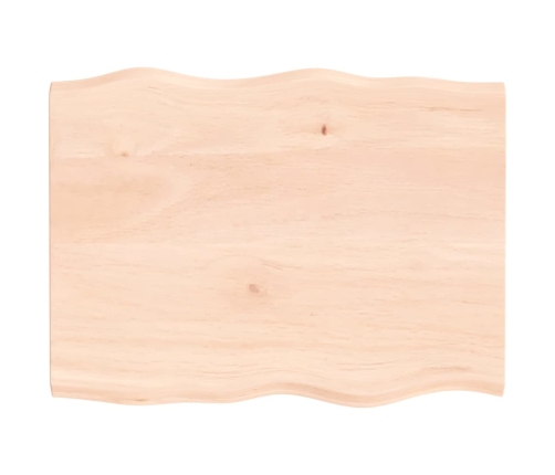 Tablero de mesa madera maciza roble borde natural 80x60x2 cm