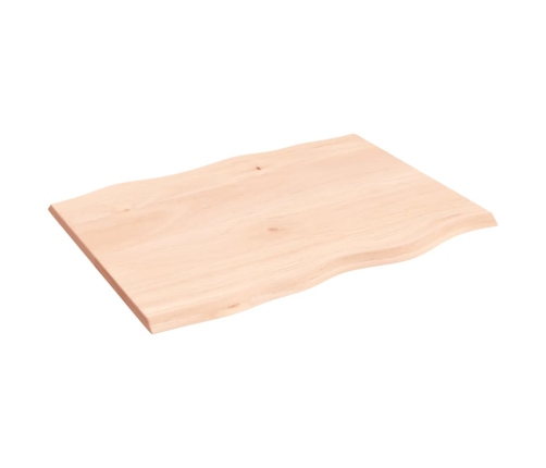 Tablero de mesa madera maciza roble borde natural 80x60x2 cm