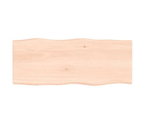 Tablero de mesa madera maciza roble borde natural 100x40x2 cm