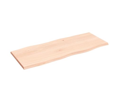 Tablero de mesa madera maciza roble borde natural 100x40x2 cm